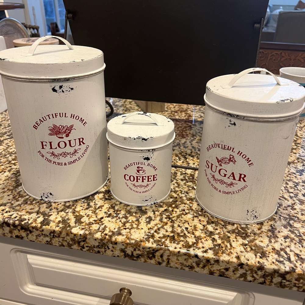 Brand New Metal Canisters set of 3